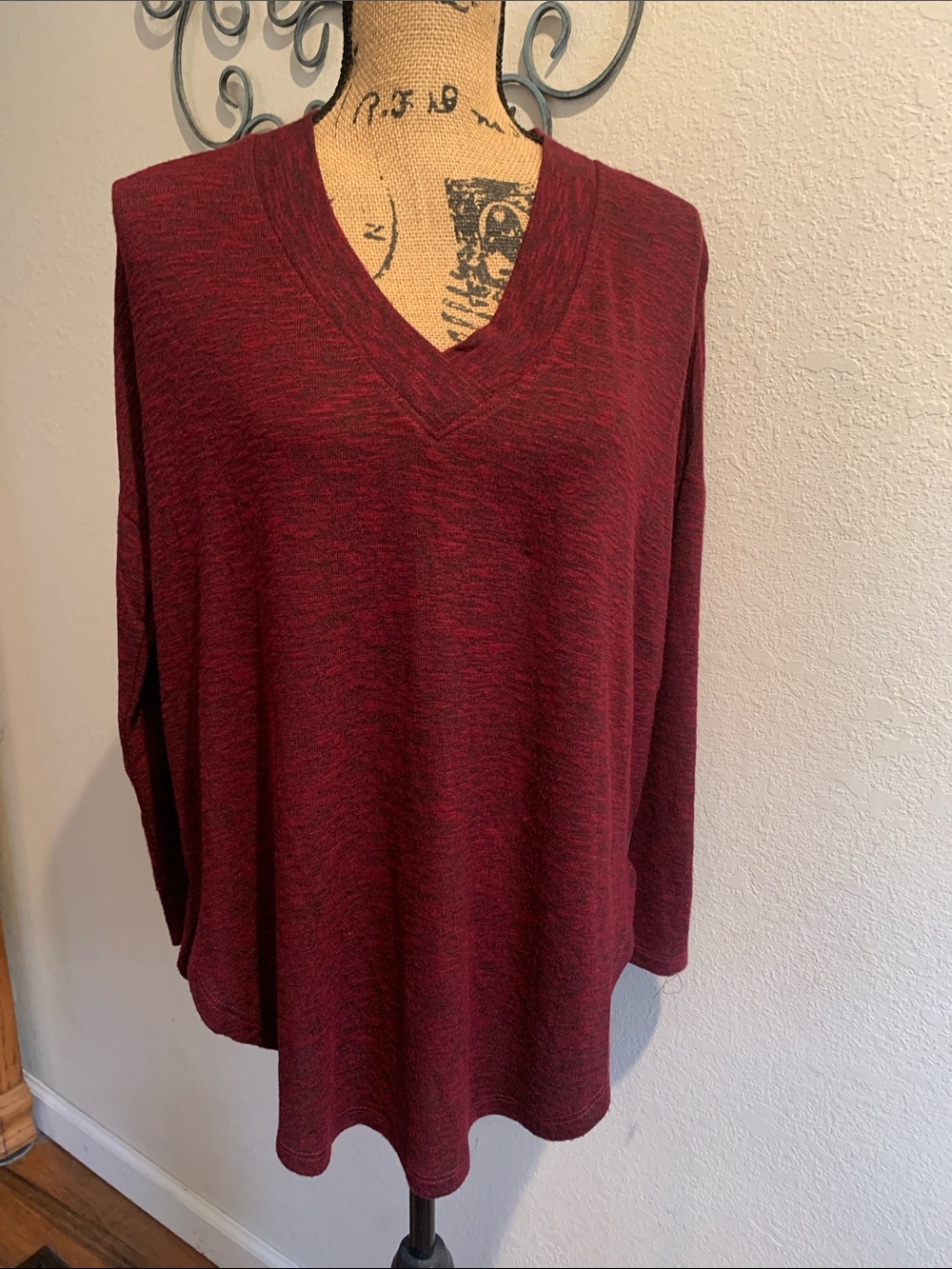 Workshop Republic Clothing Burgundy V-Neck Tunic